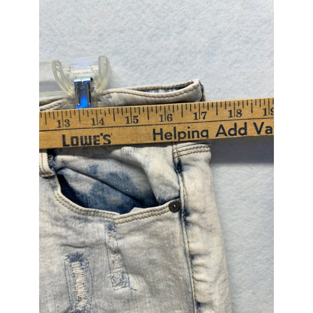 L.E.I. Ladies Juniors Distressed Button Fly Stretch Jeans Blue Size 13 Regular - Picture 6 of 14